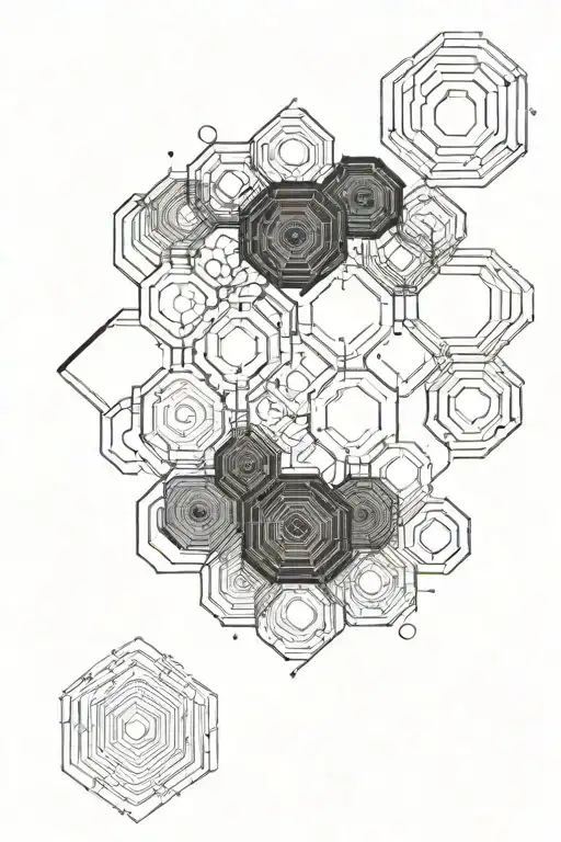 Hexagon Black Map Outline