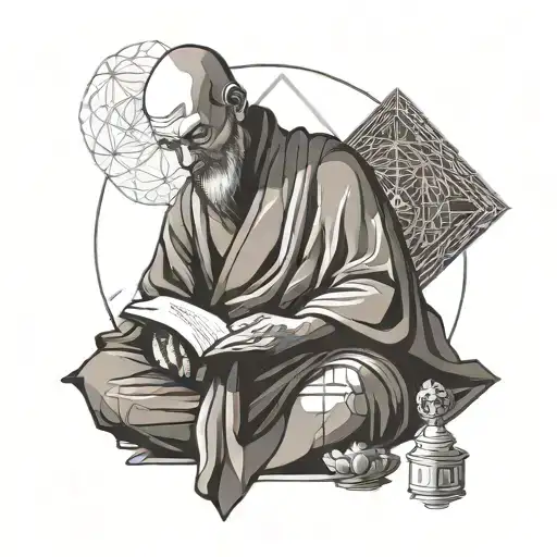 Monk Meditating Reading A Bible