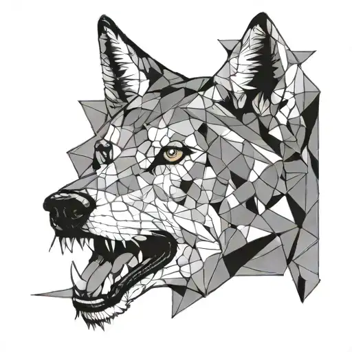 Wolf Head Profile Looking Straight