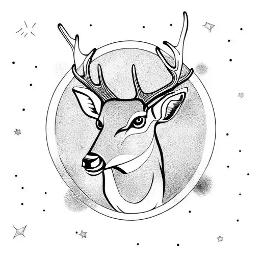 Deer In Suit In Space
