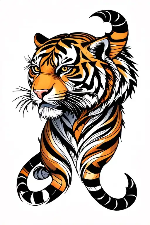Year Of Tiger And Scorpio Sign Intertwined