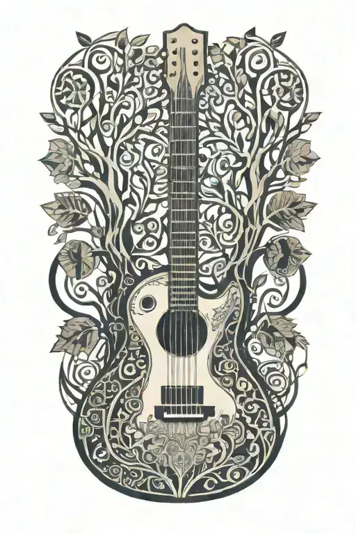 Tree Of Life Growing From Electric Guitar