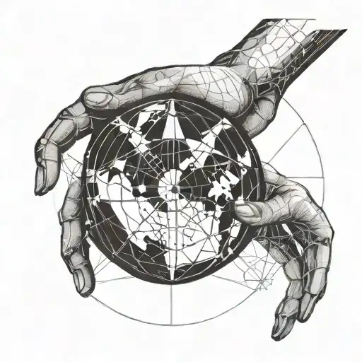Globe With A Pair Of Hands Above It With Fingertips Pressed Together