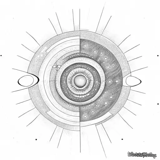 Solar System Sun At Middle And Everything Else Spanning Out From The Sun