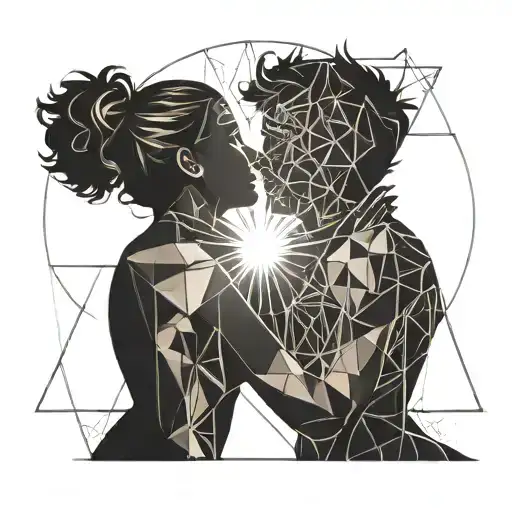 Sun Exploding Couple Kissing