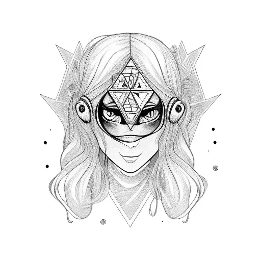 A Girl Grim Reaper With Her Eyes Covered