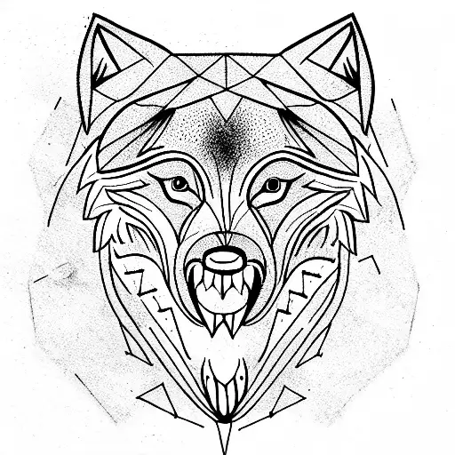 Wolf With Open Mouth And Big Teeth