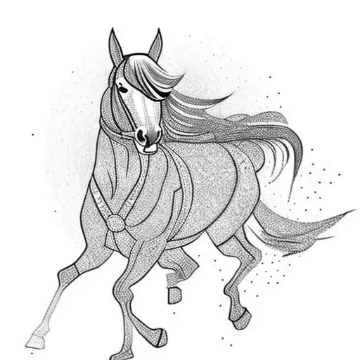 Horse Running Made Out Of Stars