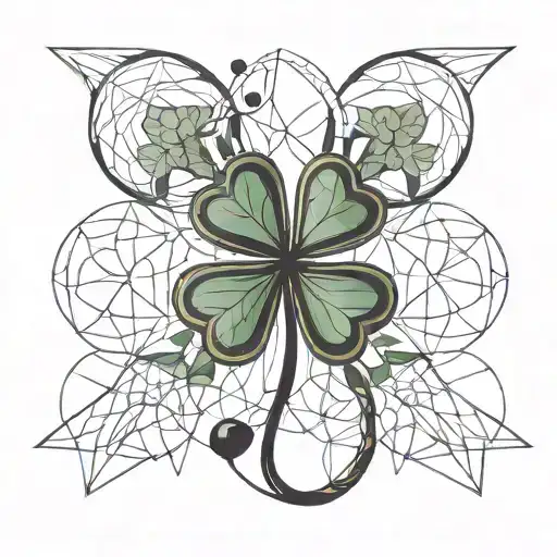 Four Leaf Clover Between A Heaphone