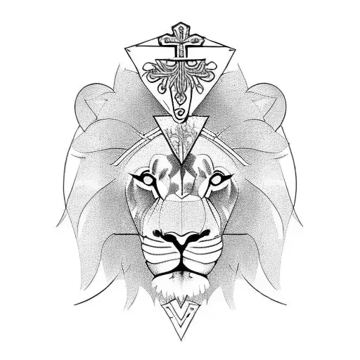 Lion And Cross With Broken Chains
