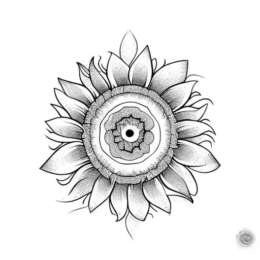 Gemini Sign Combined With Sunflower