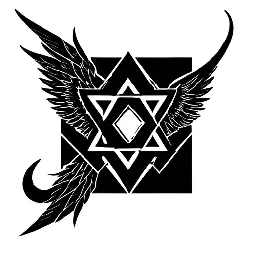 Star Of David With Devil Wing