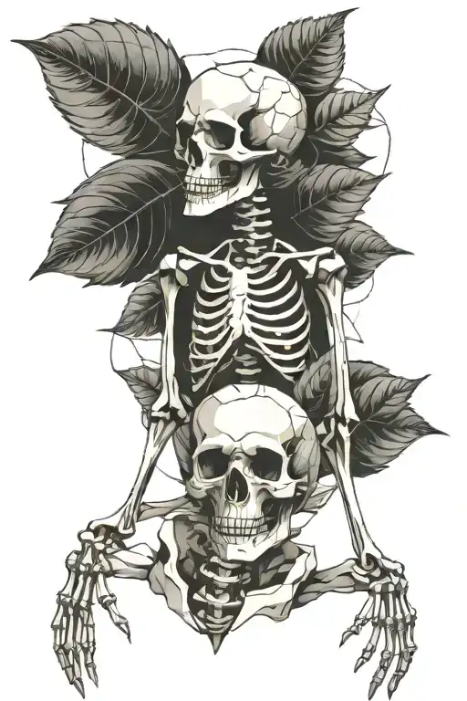 Small Skeleton Dancing Ornament Bay Leaves