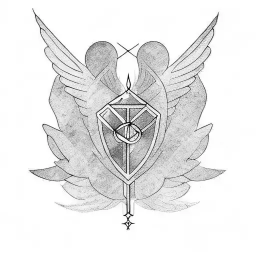 Golden Ratio With Dagger And Wings