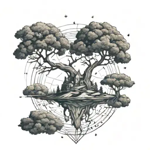 Floating Island With Old Tree