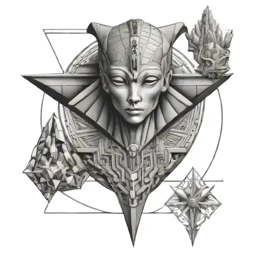 Egyptian Grey Alien Teaching Sacred Geometry