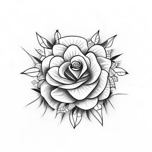 Flower Tattoo With The Word Worthy