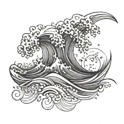 Line Art Of Ocean Wave
