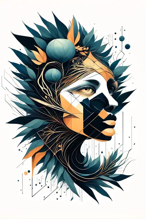 Abst Ract And Geometric With Nature And Technology