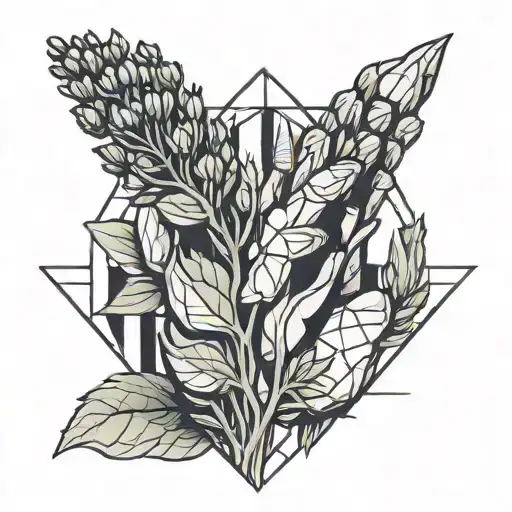 Skeletal Hand Holding A Lavender Plant