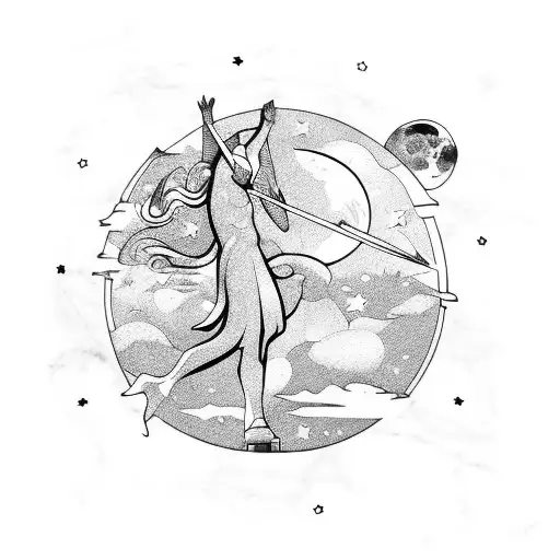 Marble Statue With The Moon