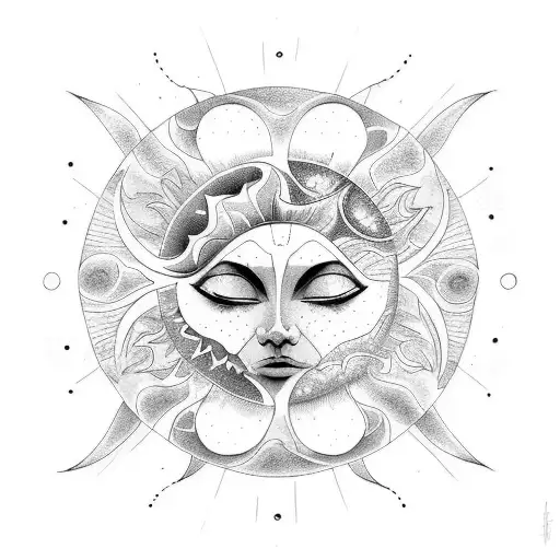 A Sun And Moon Merging Together
