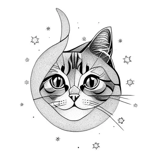 Cat On A Crescent Moon