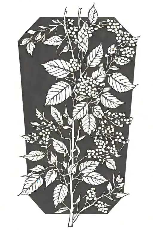 Acacia Leafs And Flowers