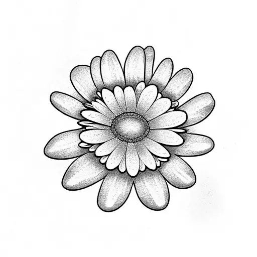 Daisy Flower On A Stem With Diamond Petals