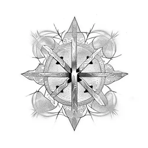 Christian Cross Flowers Crown Of Thorns Sobriety