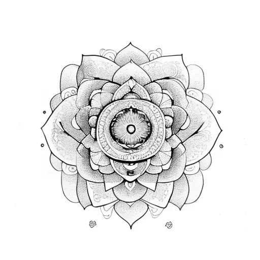 Lotus Flower With Yingyang