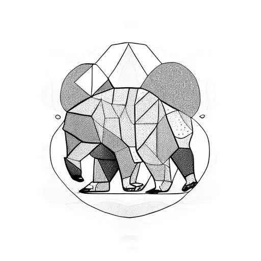 A Walking Bear Made By Polygons