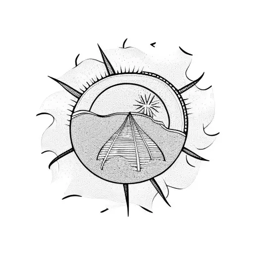 A Beach With Palms And Sun