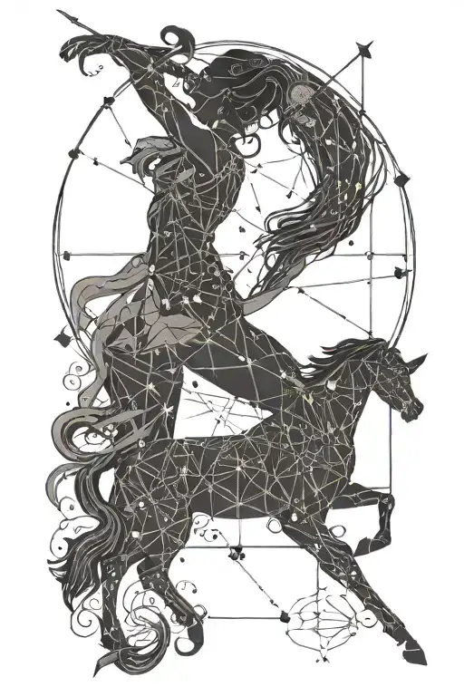 Sagittarius Constellation Made By Woman Tied To Moon