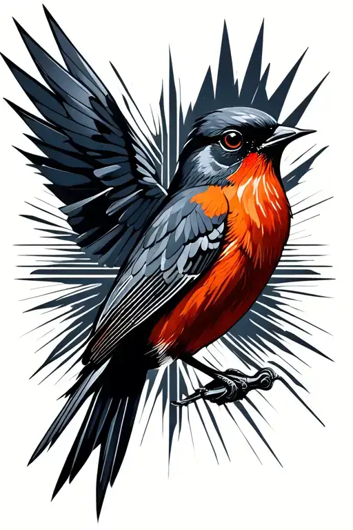 Red Robin Flying Away