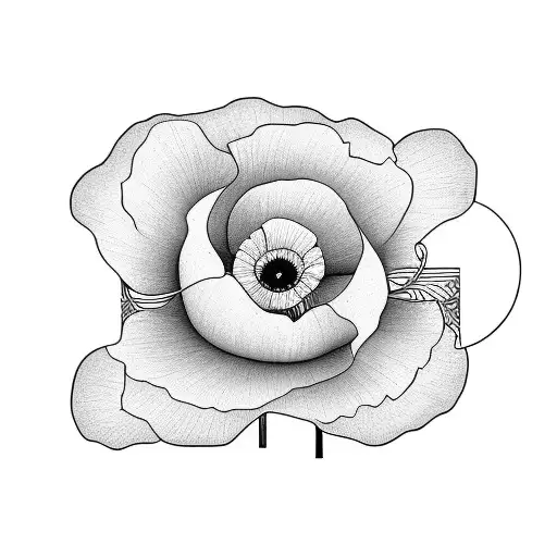 Start Straight Line To Poppy Flower Single Line