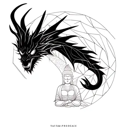 Night Fury Dragon And Buddha