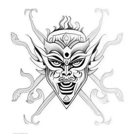 Sri Lankan Demon Masked Man Ina Forest Sleeve