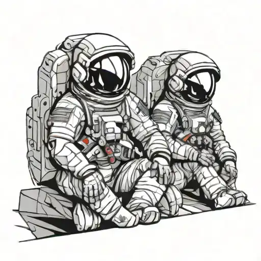 Sitting Astronaut In Space