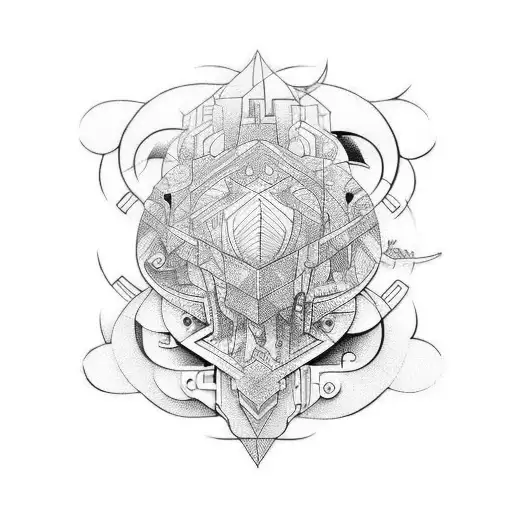 Abstract With 3D Patern