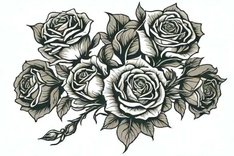 Rose And Carnation Flower Vine Straight