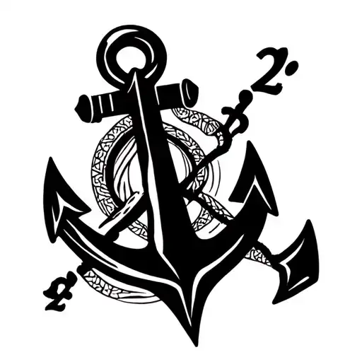 A Naval Anchor With The Number 22