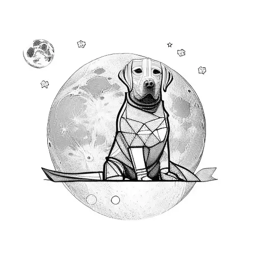 Labrador Sitting On The Moon