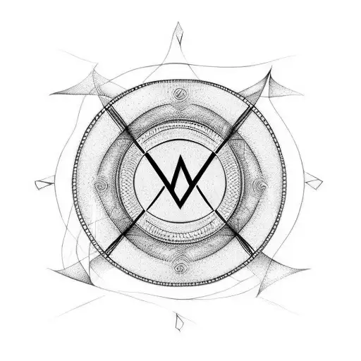 Simple Abstract Circle That Contains Letters M And N