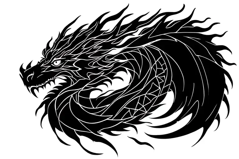 Dragon Ith Flames And Girls