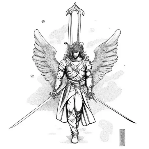 Male Angel Holding Sword