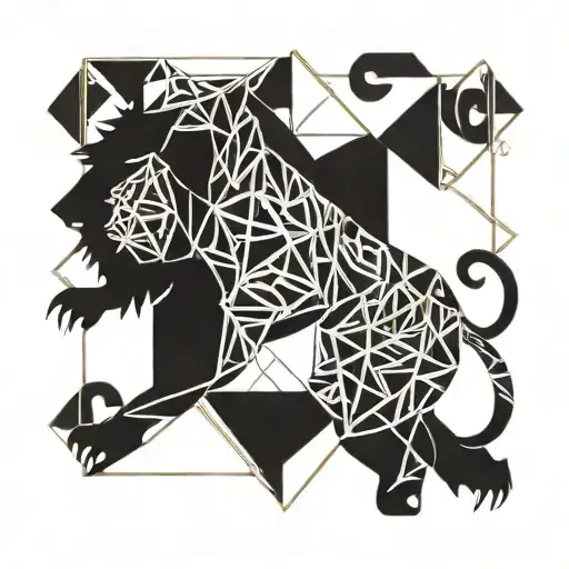 Beautiful Geometry On The Back Coming Out Of The Lion