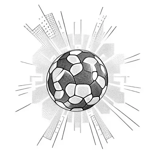 A Soccer Ball With Musical Notes As The Pattern