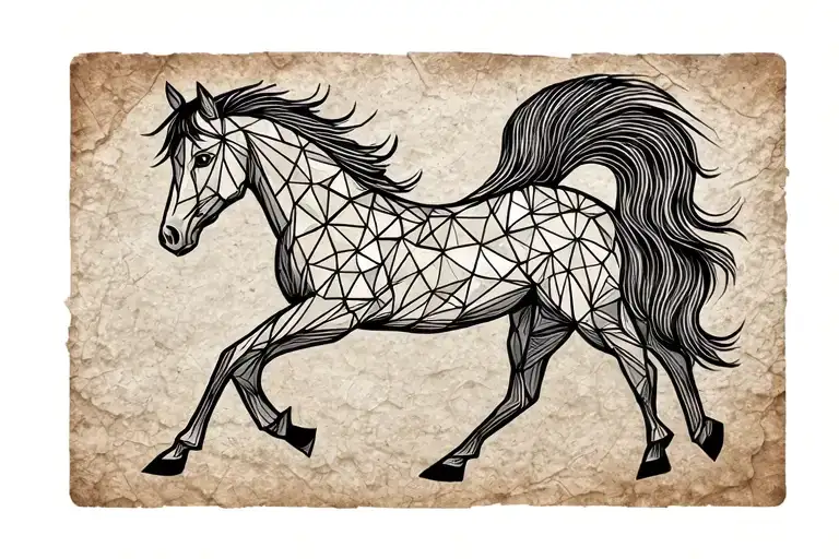 Cave Drawing Of A Horse Similar To The Uffington White Horse Found In England