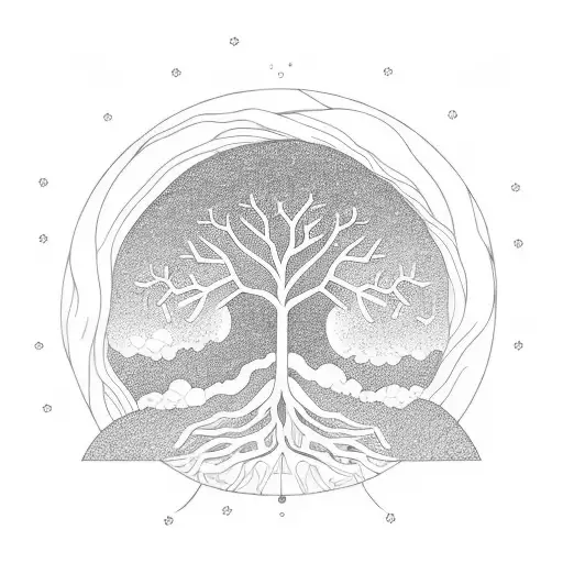 Tree Of Life Underneath The Tree Represent Life And Above The Tree Make It Outer Space